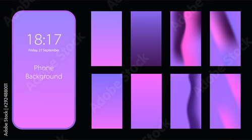 Phone gradient background with saturated colors.