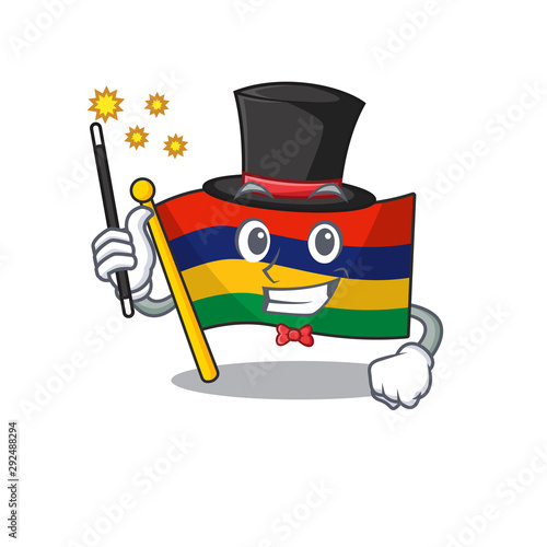 Magician flag mauritius in the character shape