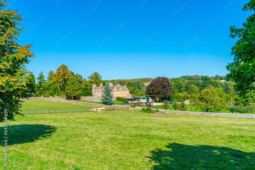 Beautiful Cotswolds landscape in Cotswolds village of Upper Slaughter, Gloucestershire, UK