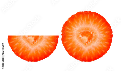 Strawberry Pieces on white background