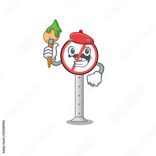 Artist no honking isolatede with the cartoon