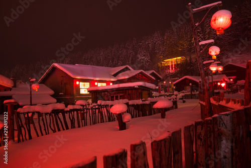 Nightscape of Snow Country in China