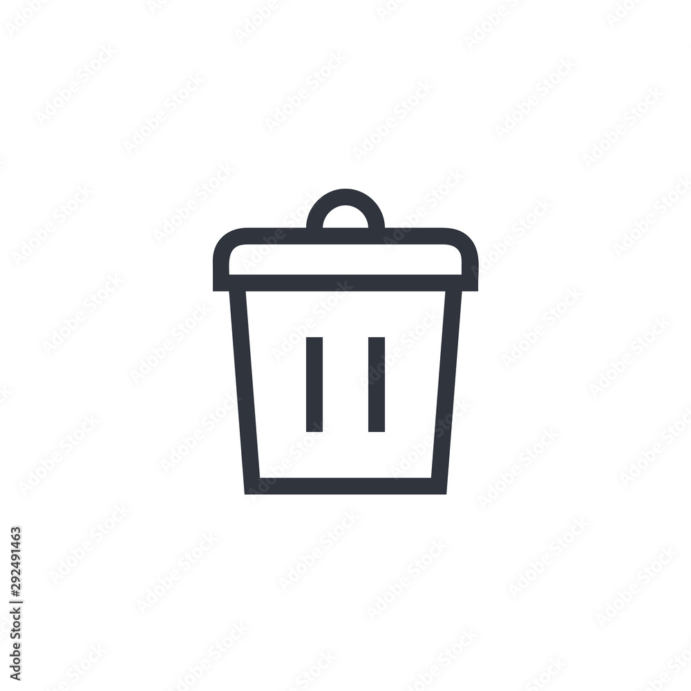 Bin vector icon, trash symbol. Simple, flat design for web or mobile app Bin vector icon, trash symbol. Simple, flat design for web or mobile app