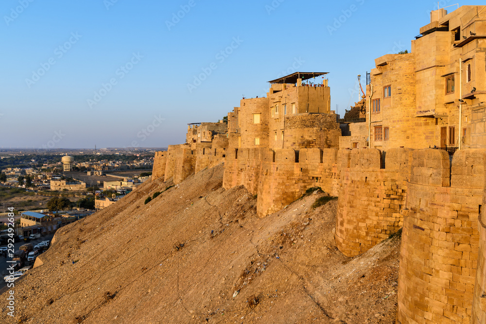 Architecture of Jaisalmer fort at morning. India