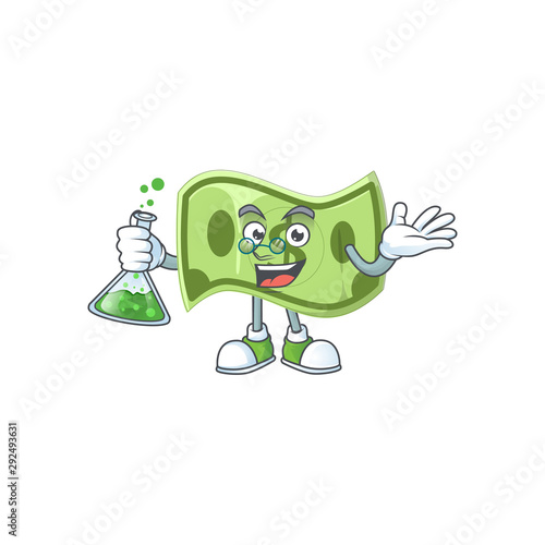 Professor paper money character on white background