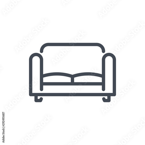 Sofa, couch line icon. Furniture vector outline sign.