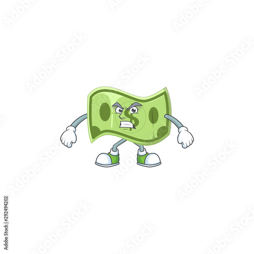 Scream paper money character on white background