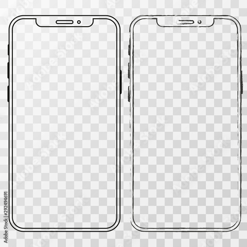 Smartphone doodle vector illustration for application and advertising. Vector illustration.