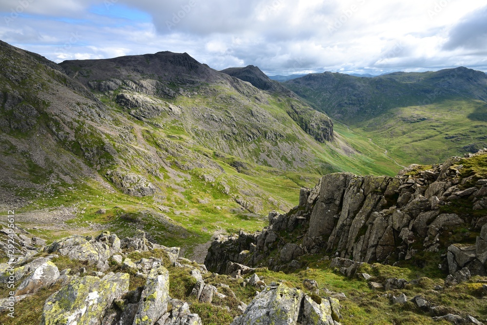 Fototapeta premium The slopes of The Scafells from Slight Side