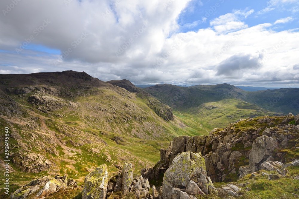 The slopes of The Scafells from Slight Side