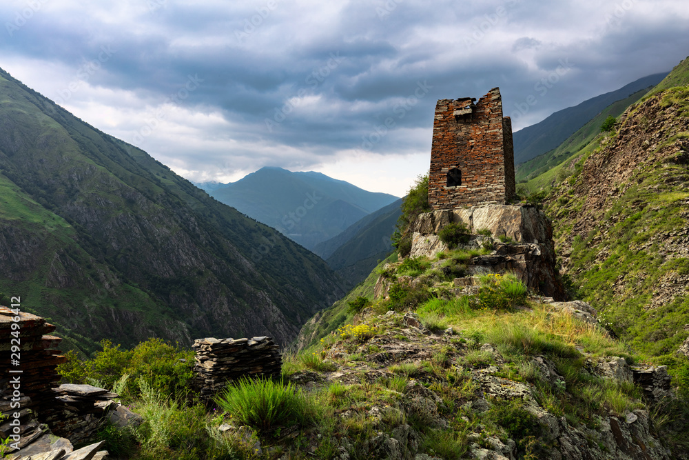Mutso Castle, Georgia, Causacus. A fortress in the mountains.