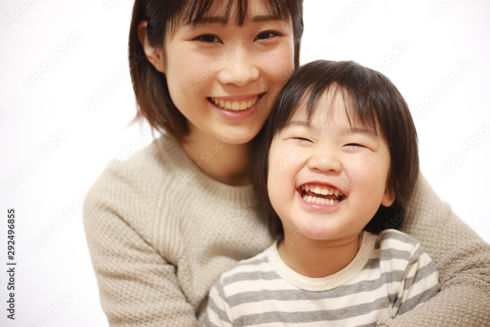 笑顔の親子 笑顔の親子