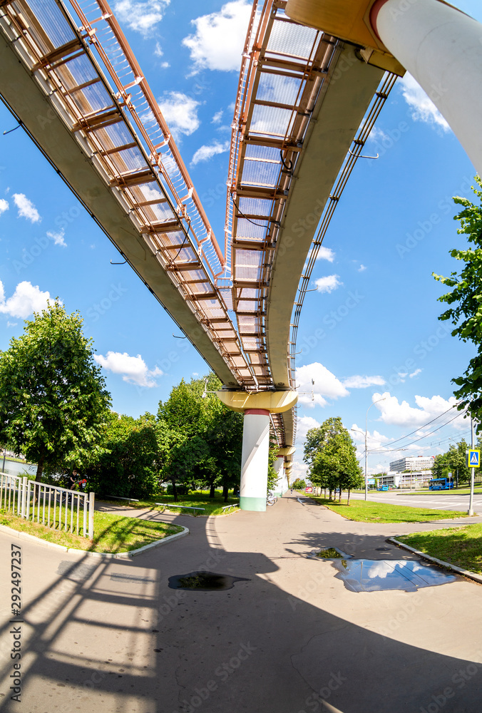 Moscow monorail road in summer sunny day Moscow monorail road in summer sunny day
