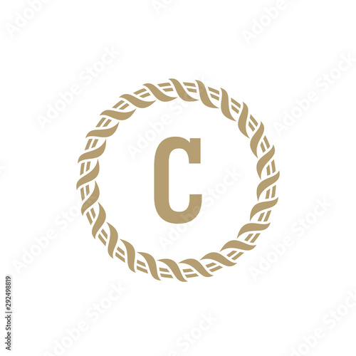 Initial C with Circle Logo Template. Elegant Logo Letter C With Circle Concept Design Vector. Icon Symbol.