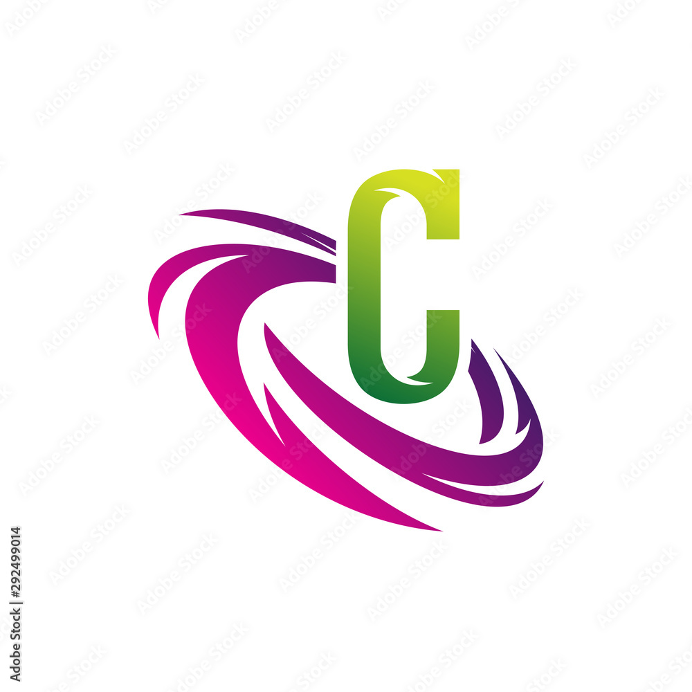 Fototapeta premium Initial C with Circle Logo Template. Elegant Logo Letter C With Circle Concept Design Vector. Icon Symbol.