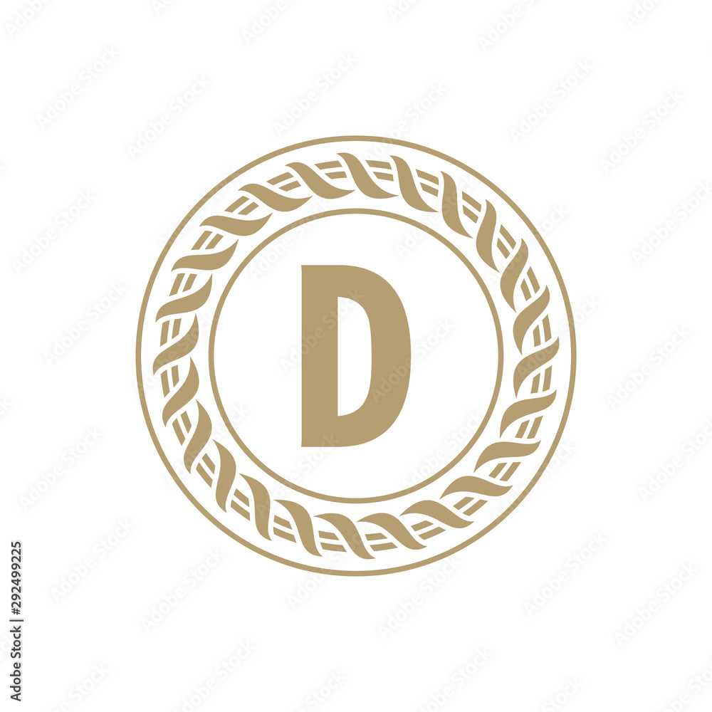 Initial D with Circle Logo Template. Elegant Logo Letter D With Circle Concept Design Vector. Icon Symbol.