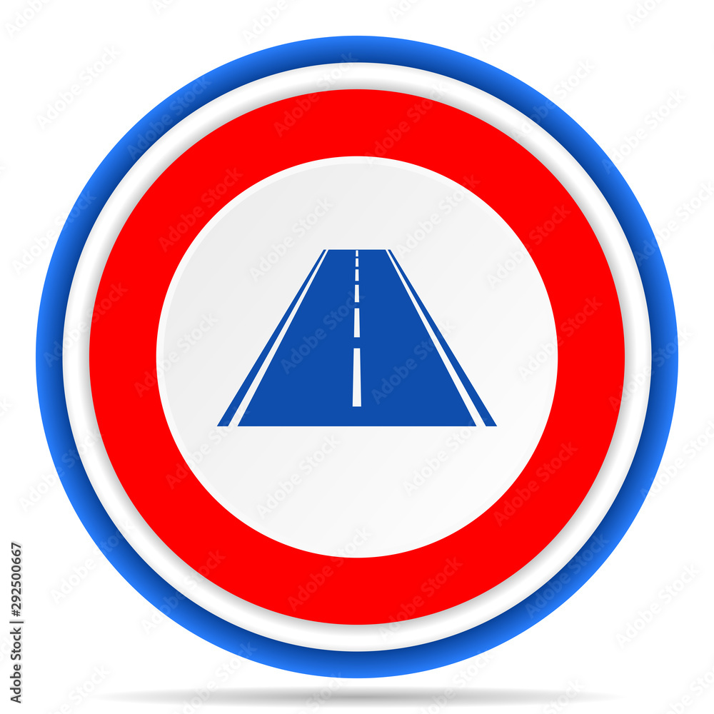 Road round icon, red, blue and white french design illustration for web, internet and mobile applications Road round icon, red, blue and white french design illustration for web, internet and mobile applications