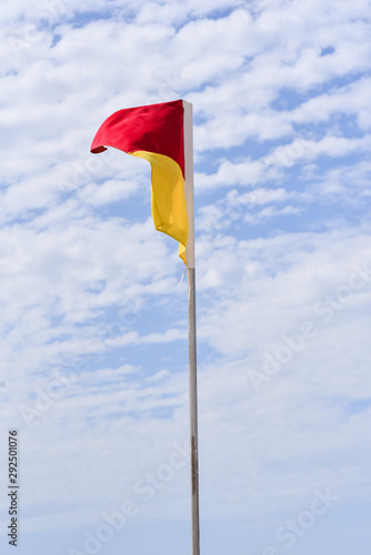 red and yellow swimming flags at the Gold Coast
