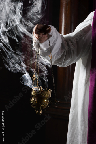 фотографія Incense burning in church