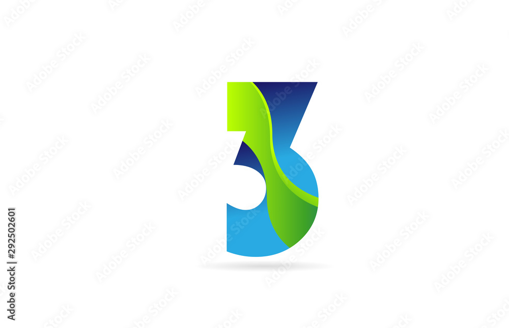 3 blue number green for company logo icon design 3 blue number green for company logo icon design