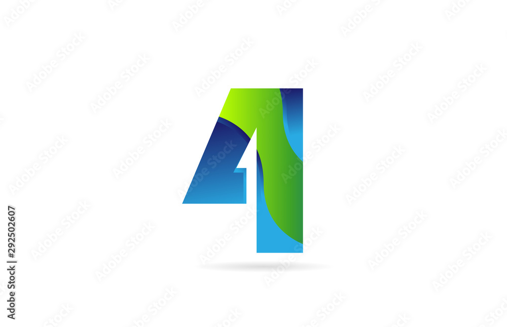 4 blue number green for company logo icon design 4 blue number green for company logo icon design