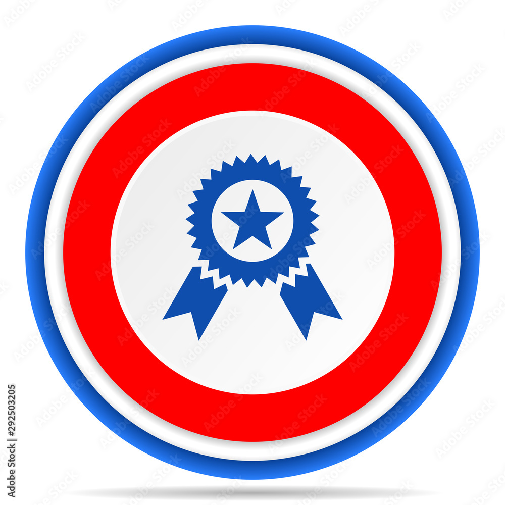 Award round icon, red, blue and white french design illustration for web, internet and mobile applications Award round icon, red, blue and white french design illustration for web, internet and mobile applications