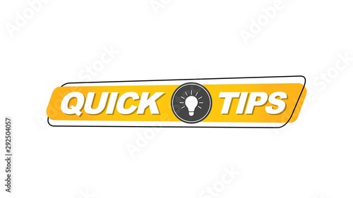 Quick tips, hint, helpful tricks, helpful idea, logo, emblem and banner. Set of creative trendy banner. Ready for use in web or print design.