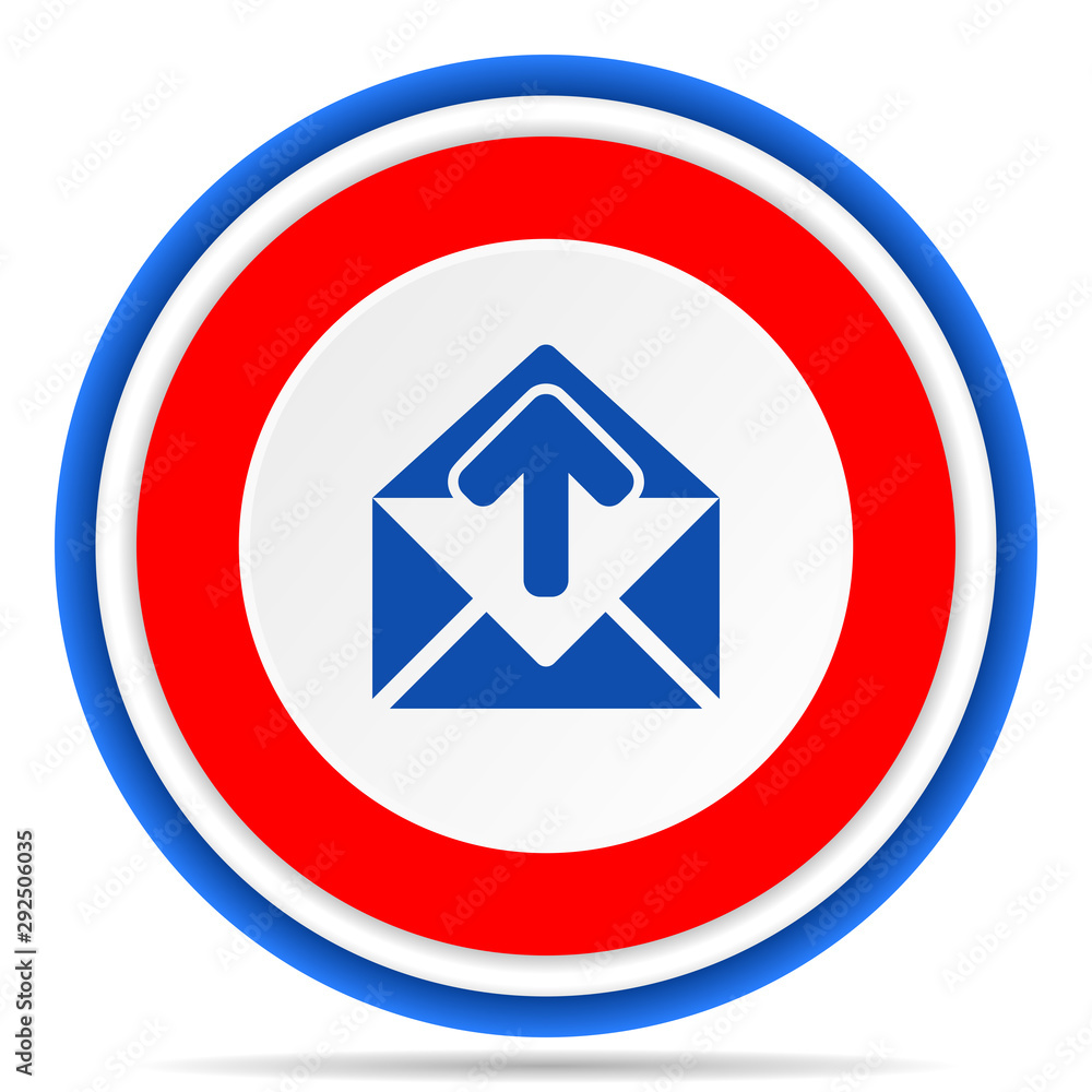 Email round icon, red, blue and white french design illustration for web, internet and mobile applications Email round icon, red, blue and white french design illustration for web, internet and mobile applications