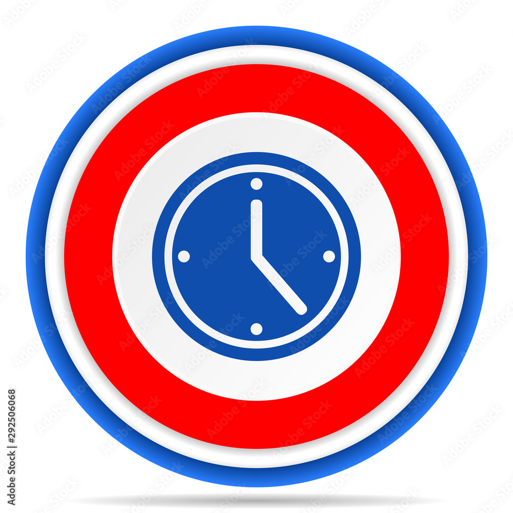 Time round icon, red, blue and white french design illustration for web, internet and mobile applications Time round icon, red, blue and white french design illustration for web, internet and mobile applications