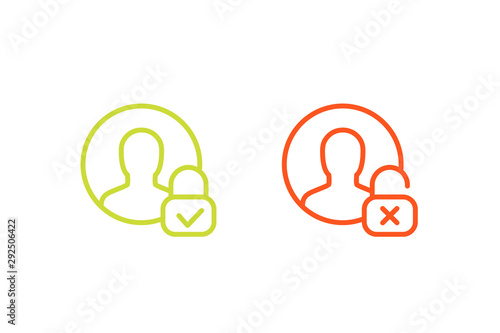 Parental control icons, linear vector
