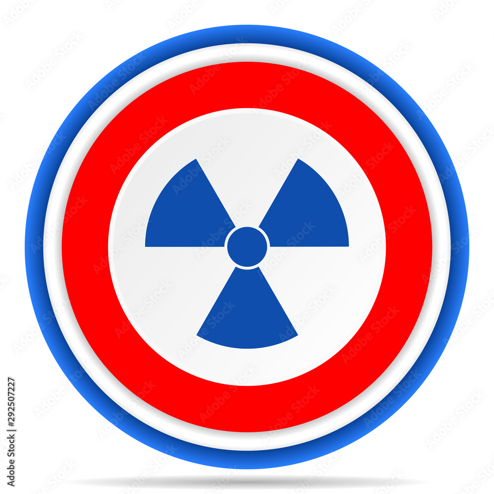 Radiation round icon, red, blue and white french design illustration for web, internet and mobile applications Radiation round icon, red, blue and white french design illustration for web, internet and mobile applications