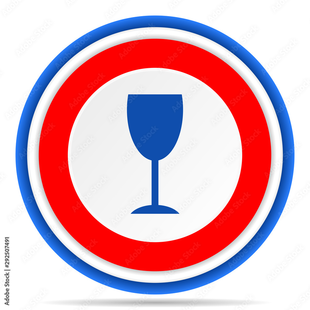 Alcohol round icon, red, blue and white french design illustration for web, internet and mobile applications Alcohol round icon, red, blue and white french design illustration for web, internet and mobile applications