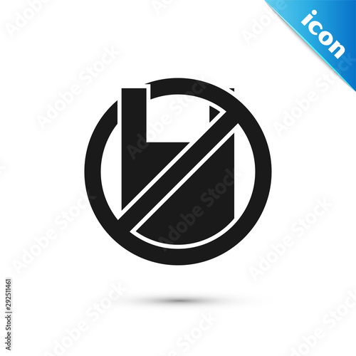 Black Say no to plastic bags poster icon isolated on white background. Disposable cellophane and polythene package prohibition sign. Vector Illustration