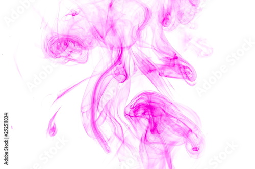 Purple smoke on white background