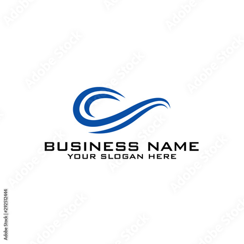 water wave logo icon design template vector