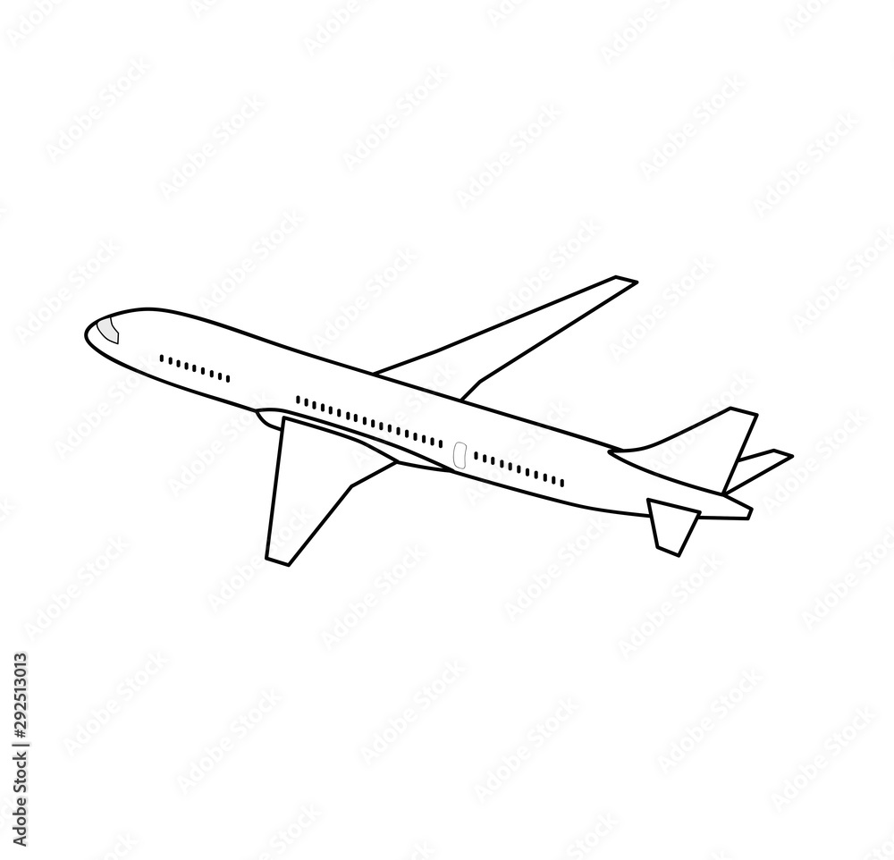 Vector airplane Icon. Plane symbol. Travel icon. Flat design. EPS 10.