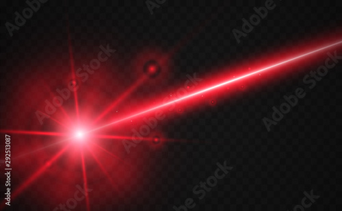 Abstract laser beam. Transparent isolated on black background. Vector illustration.