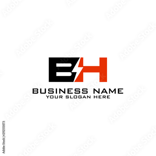 BH Initial logo concept with electric template vector