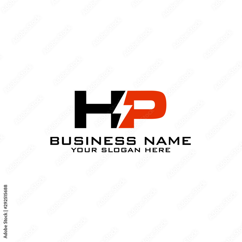 HP Initial logo concept with electric template vector HP Initial logo concept with electric template vector