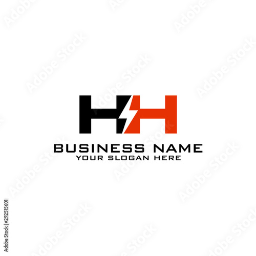HH Initial logo concept with electric template vector