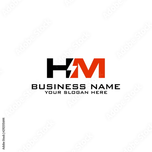 HM Initial logo concept with electric template vector