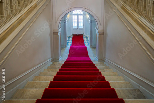 Red Carpet with the Marble  Stairs