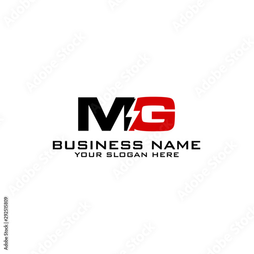 MG Initial logo concept with electric template vector