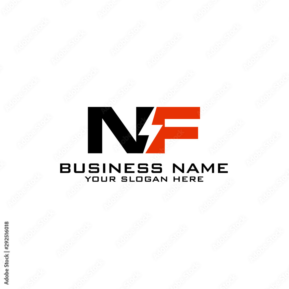 NF Initial logo concept with electric template vector NF Initial logo concept with electric template vector