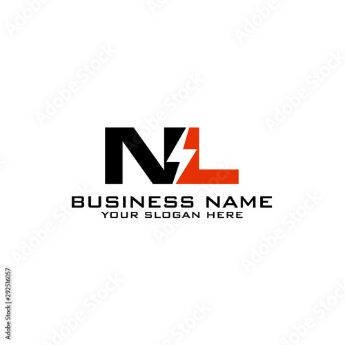 NL Initial logo concept with electric template vector