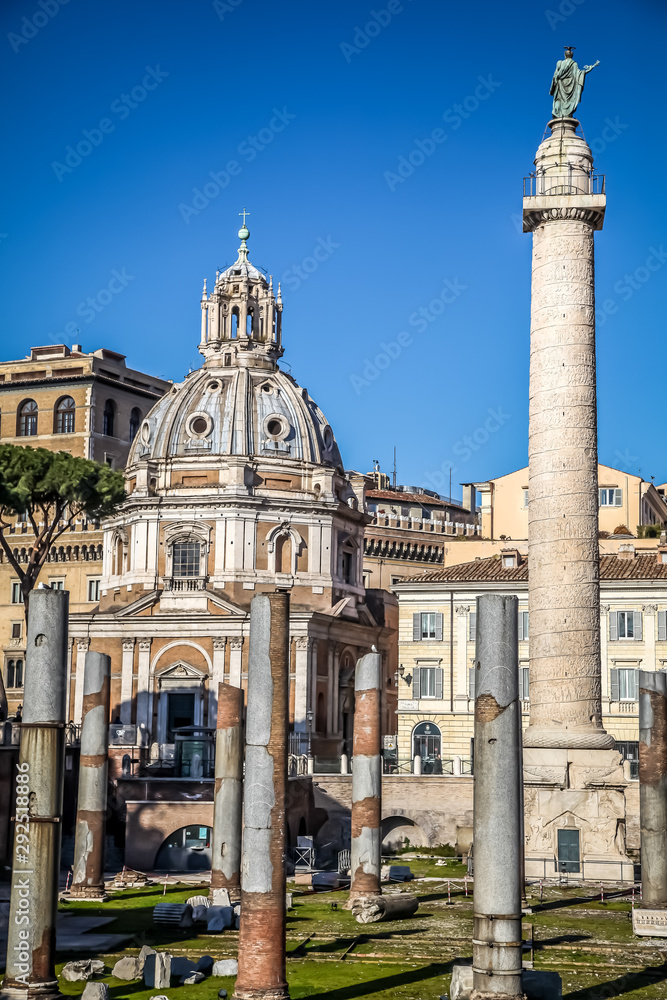 Great Rome. Ancient ruins of Forum Imperiale.