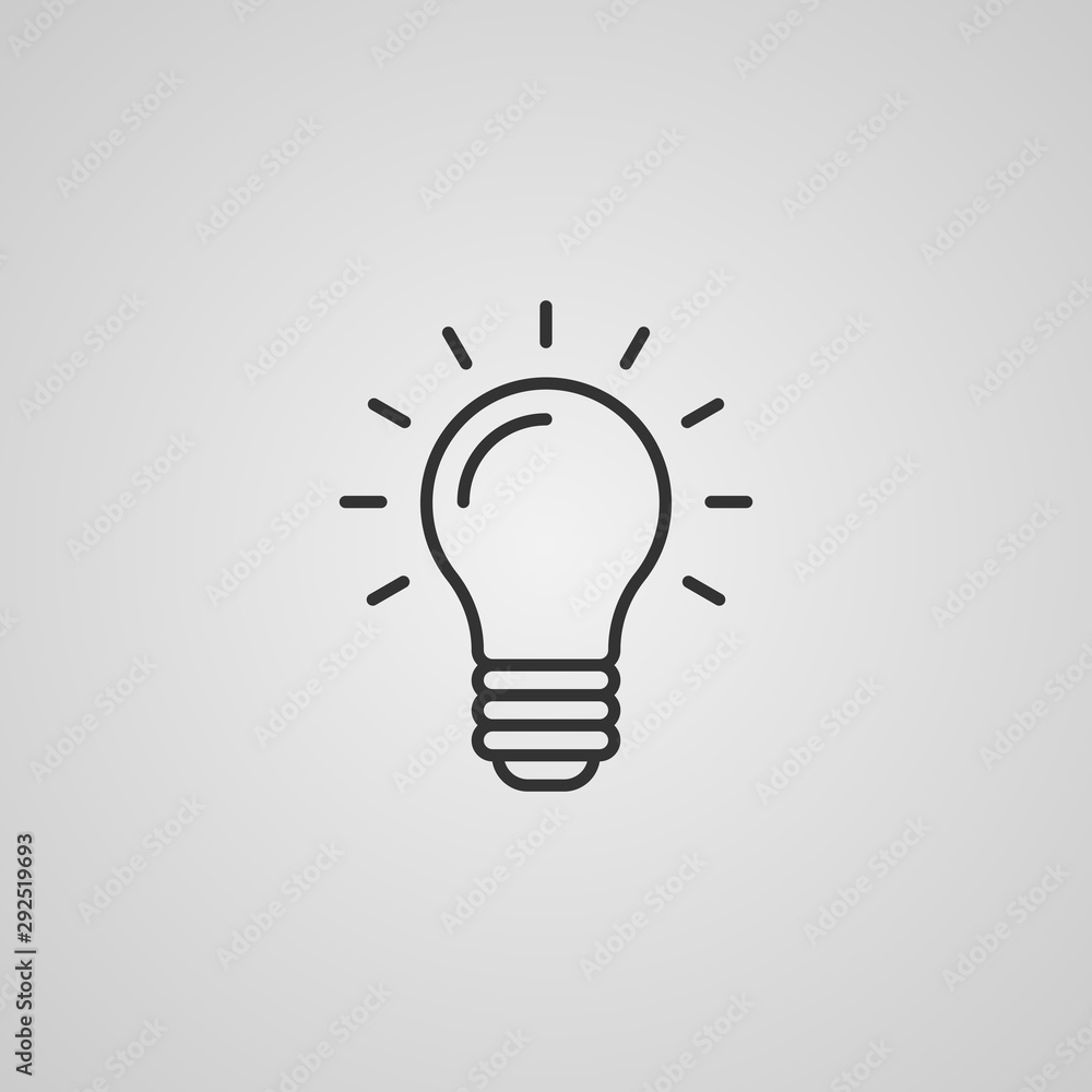 Light bulb isolated on gray background. Modern contour style. Vector illustration. Light bulb isolated on gray background. Modern contour style. Vector illustration.