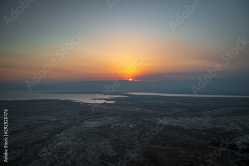sunrise over masada israel dead sea
