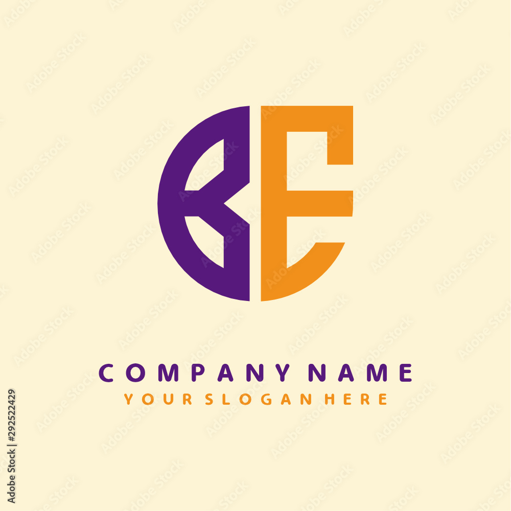 Obraz premium initial letter BO logo purple, orange. Monogram Vector Logo