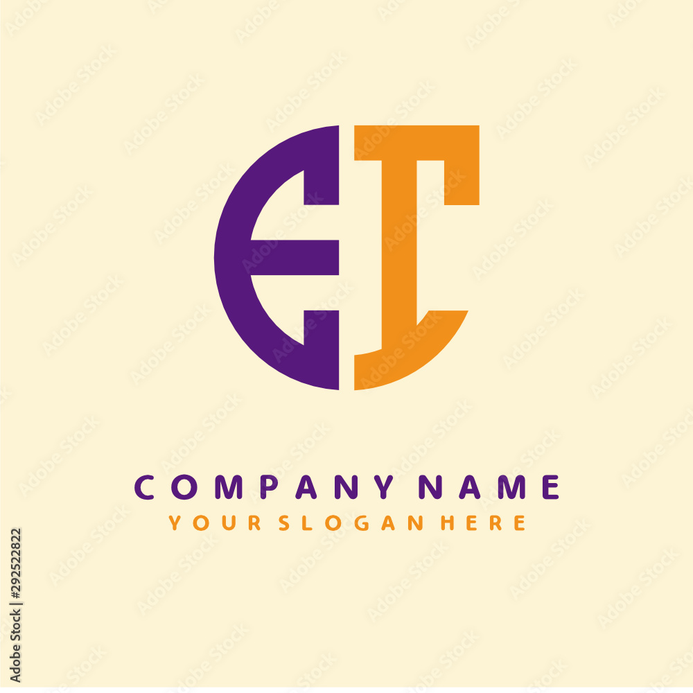 Obraz premium initial letter EI logo purple, orange. Monogram Vector Logo